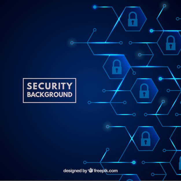 Free vector blue security background with padlocks