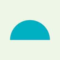 Free vector blue semicircle geometric shape vector