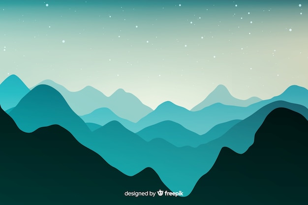 Free vector blue shades of mountains landscape