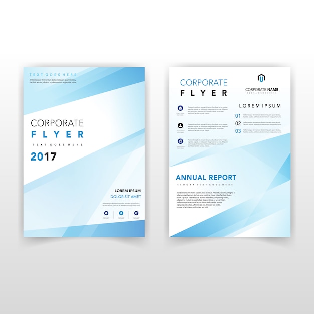 Blue shape back and front corporate flyer