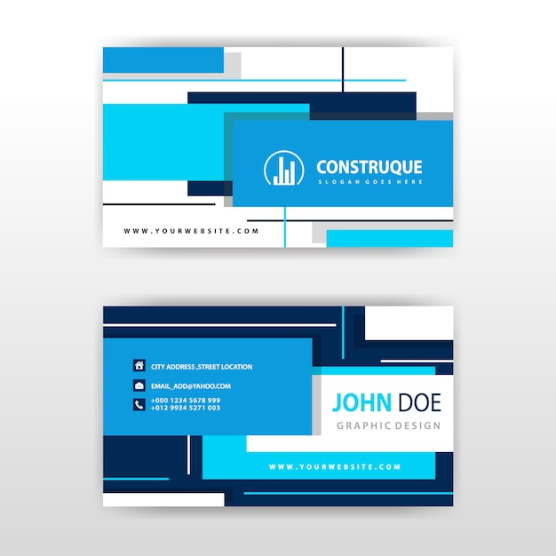 Free vector blue shape visit card