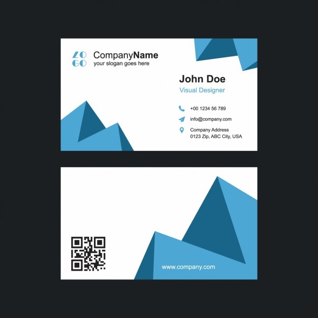 Blue shapes business card