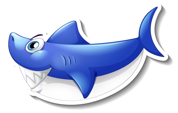 푸른 상어 만화 스티커