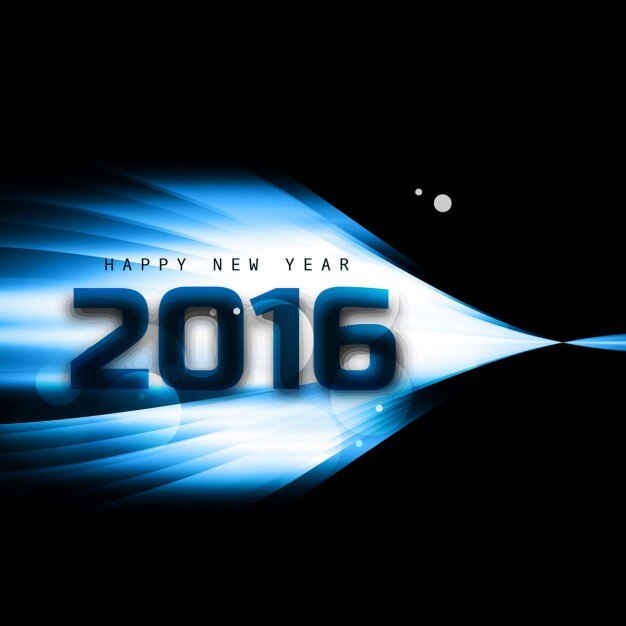 Free vector blue shiny background of new year 2016