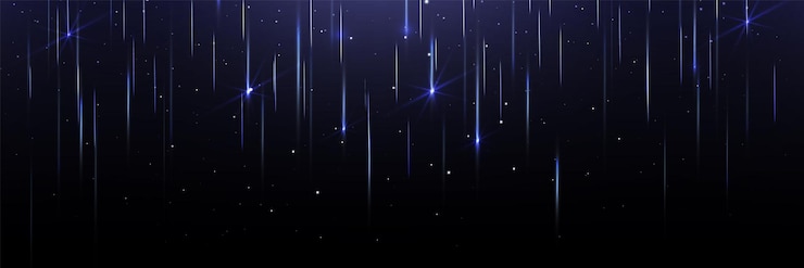 Free Vector blue shooting star shower with falling streaks