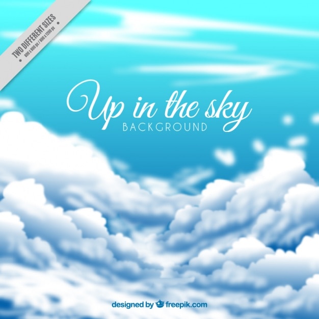 Free vector blue sky background with clouds