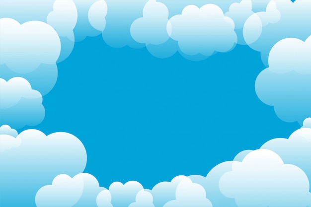 Free vector blue sky and clouds background with text space