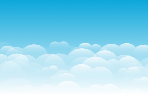 Free vector blue sky with clouds background elegant