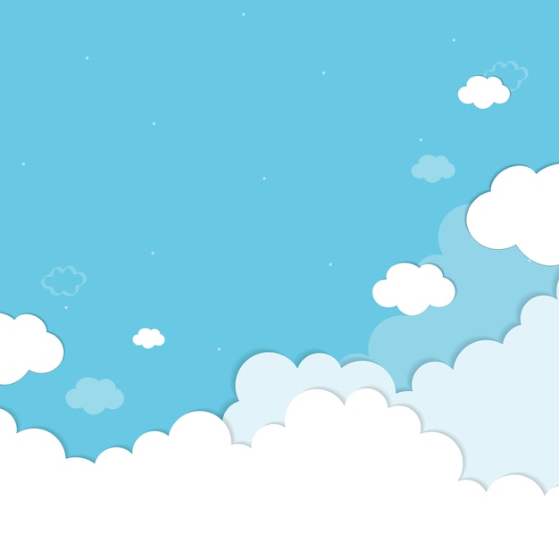 青い空と雲模様の背景のベクトル