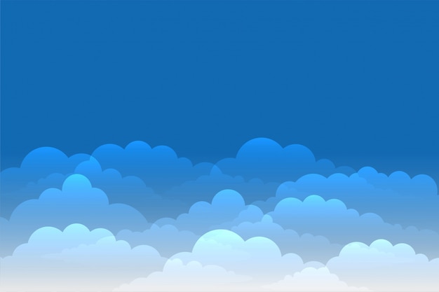 Free vector blue sky with shiny clouds background