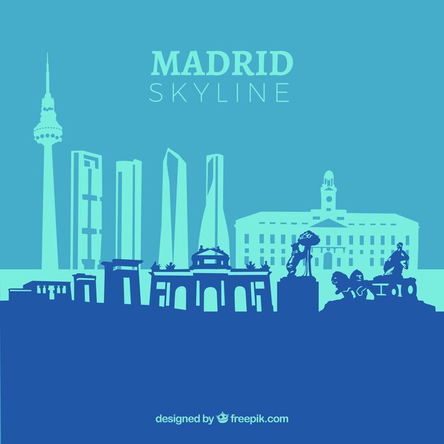 Blue skyline of madrid