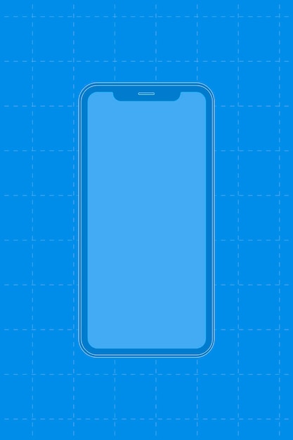 Blue smartphone, digital device vector illustration