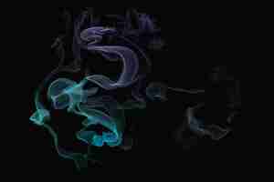 Free vector blue smoke element vector in black background