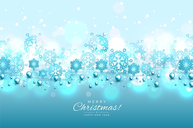 Blue snowflakes background with glitter effect