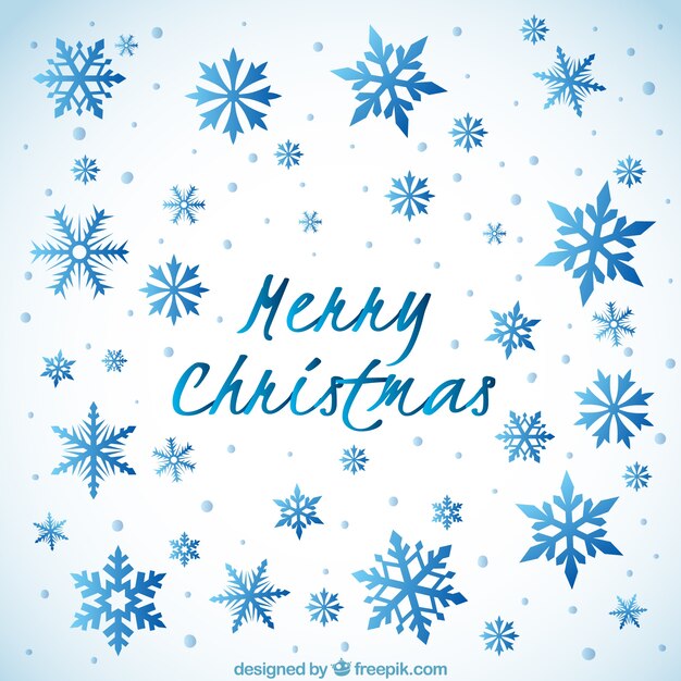 Blue snowflakes background