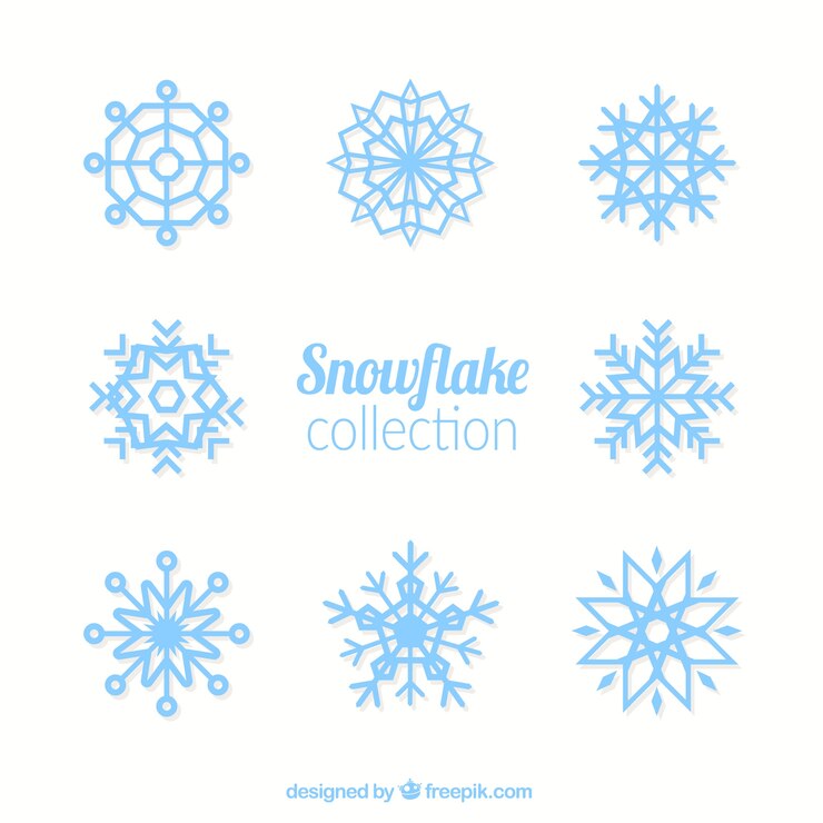 मुफ़्त वेक्टर blue snowflakes collection