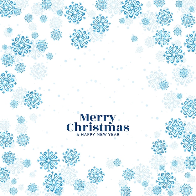 Blue snowflakes merry christmas festival greeting background