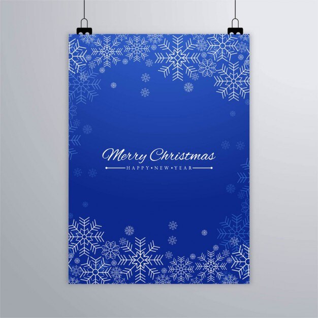 Бесплатное векторное изображение Синий рождественские брошюры