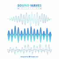 Free vector blue sound wave collection