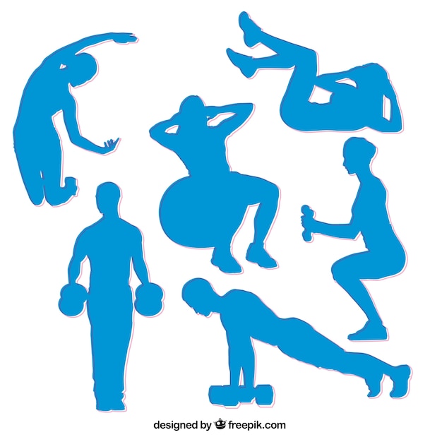 Free vector blue sport silhouettes