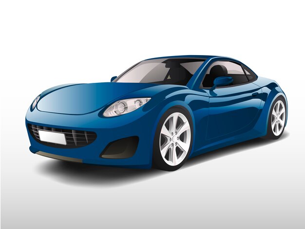 Blue sports car isolated on white vector