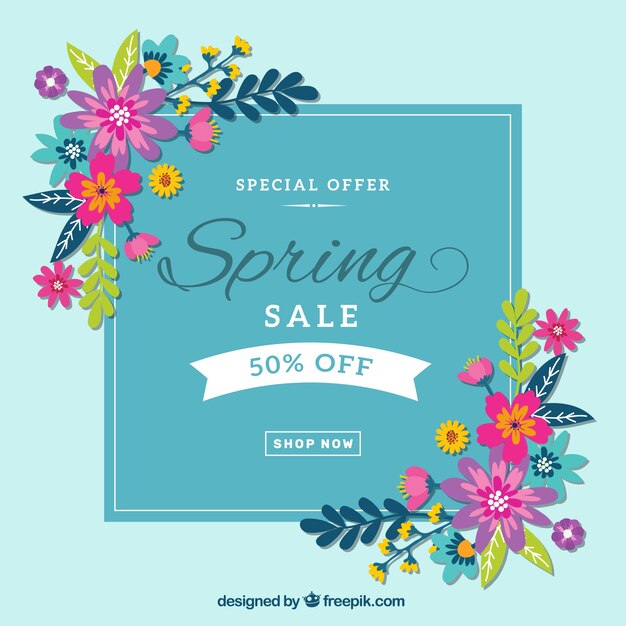 Blue spring sale background