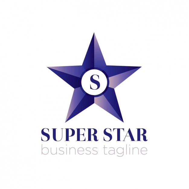 Бесплатное векторное изображение Голубая звезда дизайн логотипа
