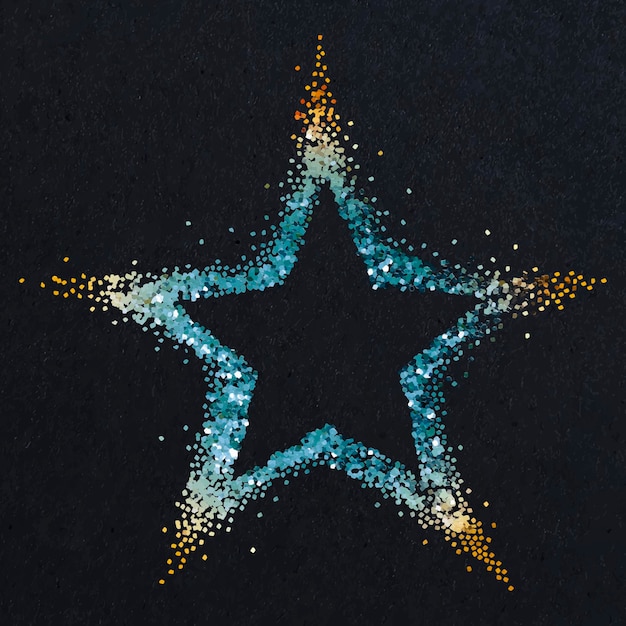 Free vector blue star with gold tips vector