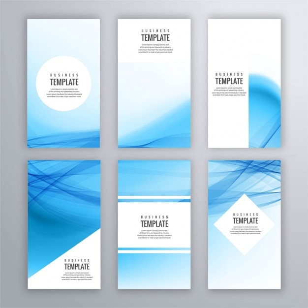 Blue stationery with wavy shapes