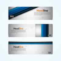 Free vector blue stripes banner design