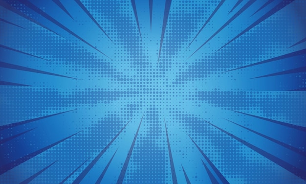 Blue stylish halftone comic zoom background