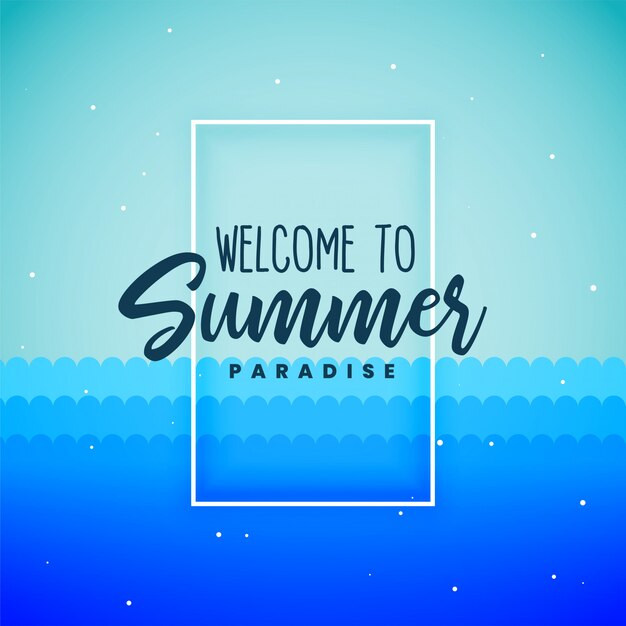 Blue summer paradise background poster