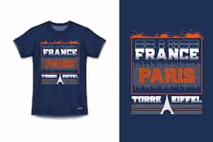 Free vector a blue t shirt with the word france on it