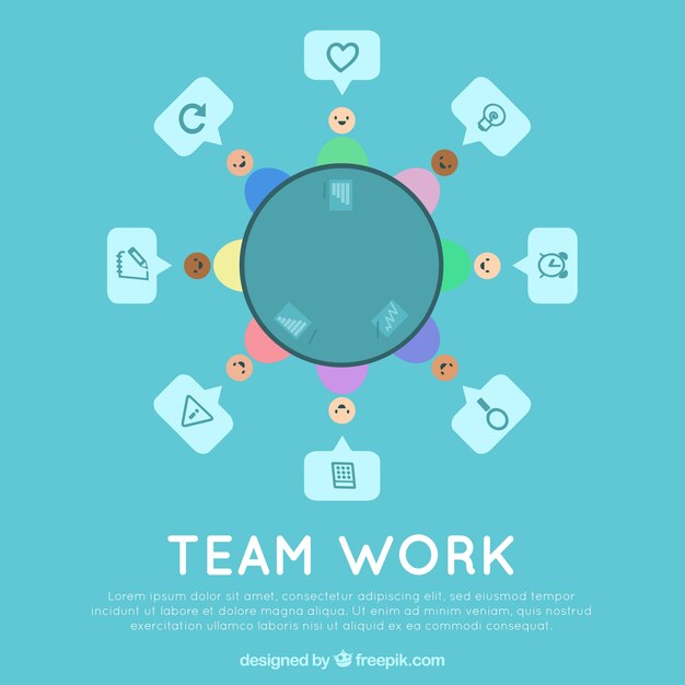 Free Vector blue teamwork concept