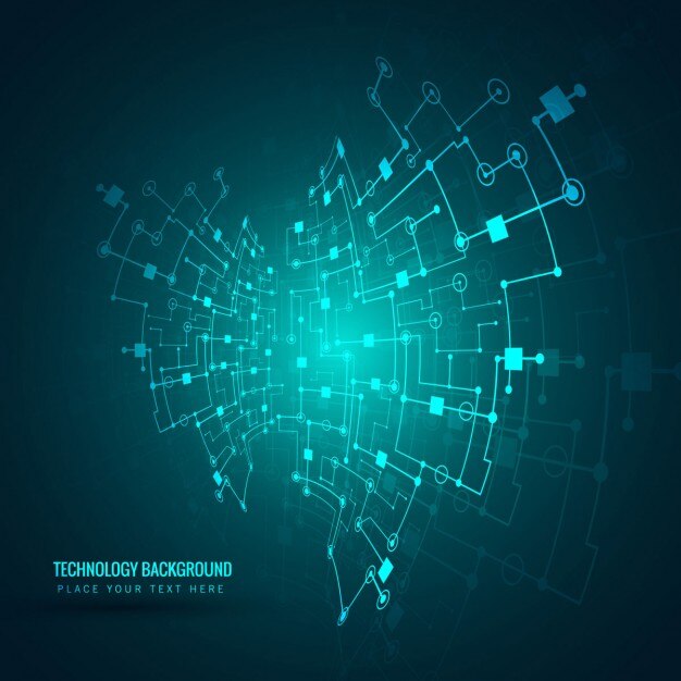 Free Vector blue technological background with a circuit