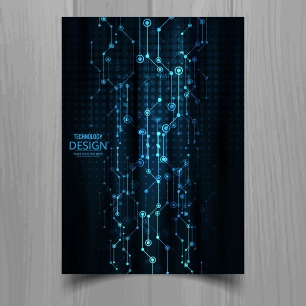Free Vector blue technology brochure