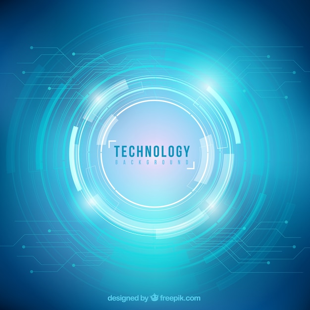 Free vector blue technology circles background