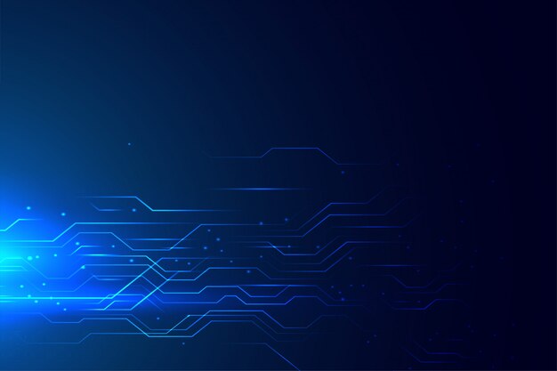 Blue technology circuit diagram glowing lines