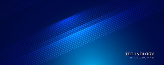 Free vector blue technology glowing lines background