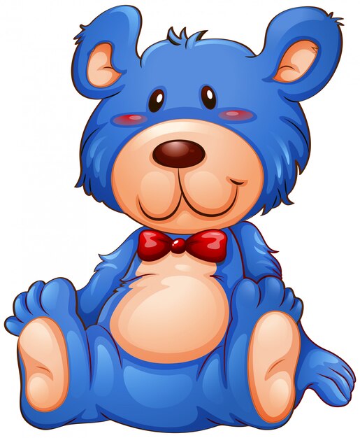 A blue teddy bear