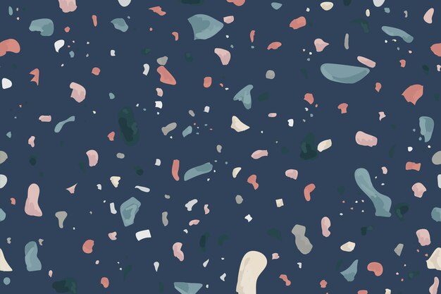 Blue terrazzo abstract background seamless pattern