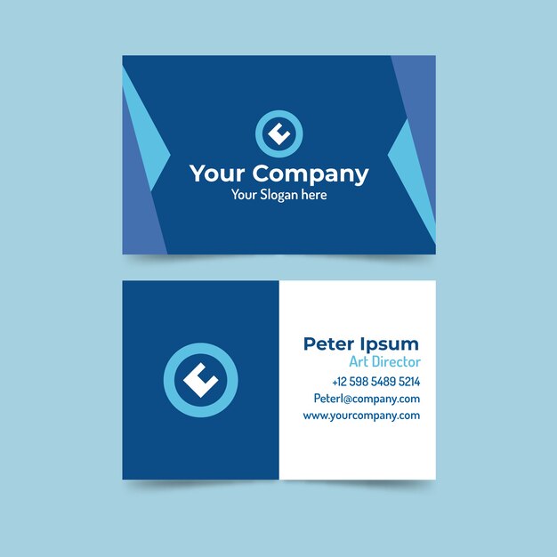 Blue theme for business card template