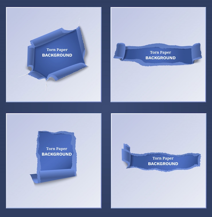 मुफ़्त वेक्टर blue torn and ripped paper templates
