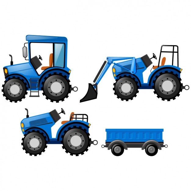 Free vector blue tractors design