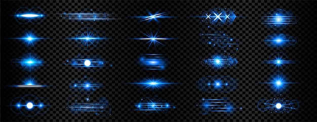 Free vector blue transparent light effect lens flare mega collection