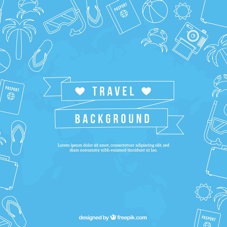 Free Vector blue travel background