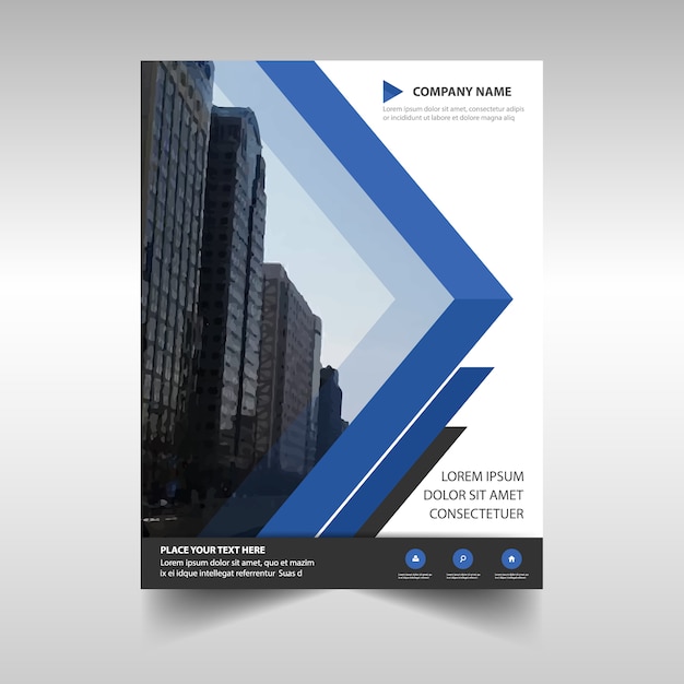 Free vector blue triangle corporate brochure template