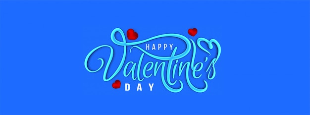 Blue valentine's day elegant love banner template