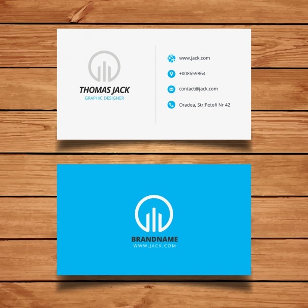 Free vector blue visit card template