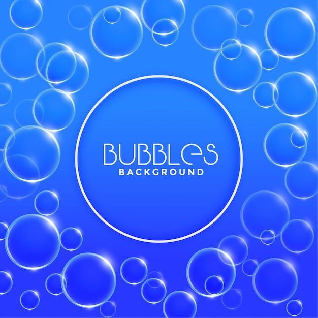 無料ベクター 青い水や石鹸の泡の背景